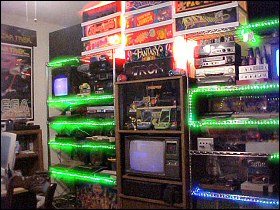 The game room A/V setup, in happier times.