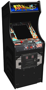 3-D computer rendering of Qix cabinet