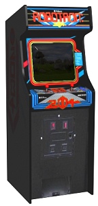 Computer-simulated view of Robotron cabinet