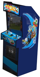 3-D computer rendering of Wacko game cabinet